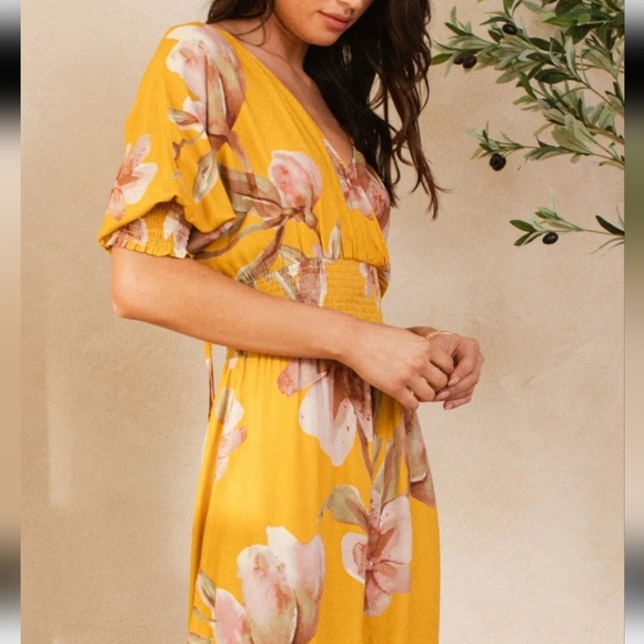 Floral Print Open Tie Back Maxi Dress - Picture 2 of 4